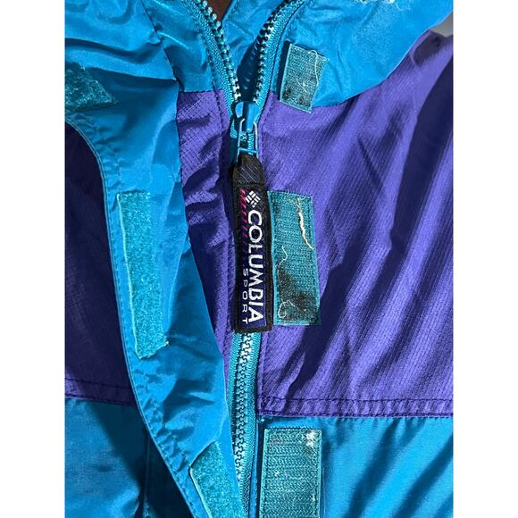 Vtg Columbia Pullover Anorak Jacket Women’s XL Blue/Purple Colorblock Y2K - Picture 10 of 12